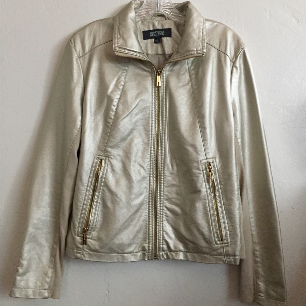 Gold Faux Leather Jacket
